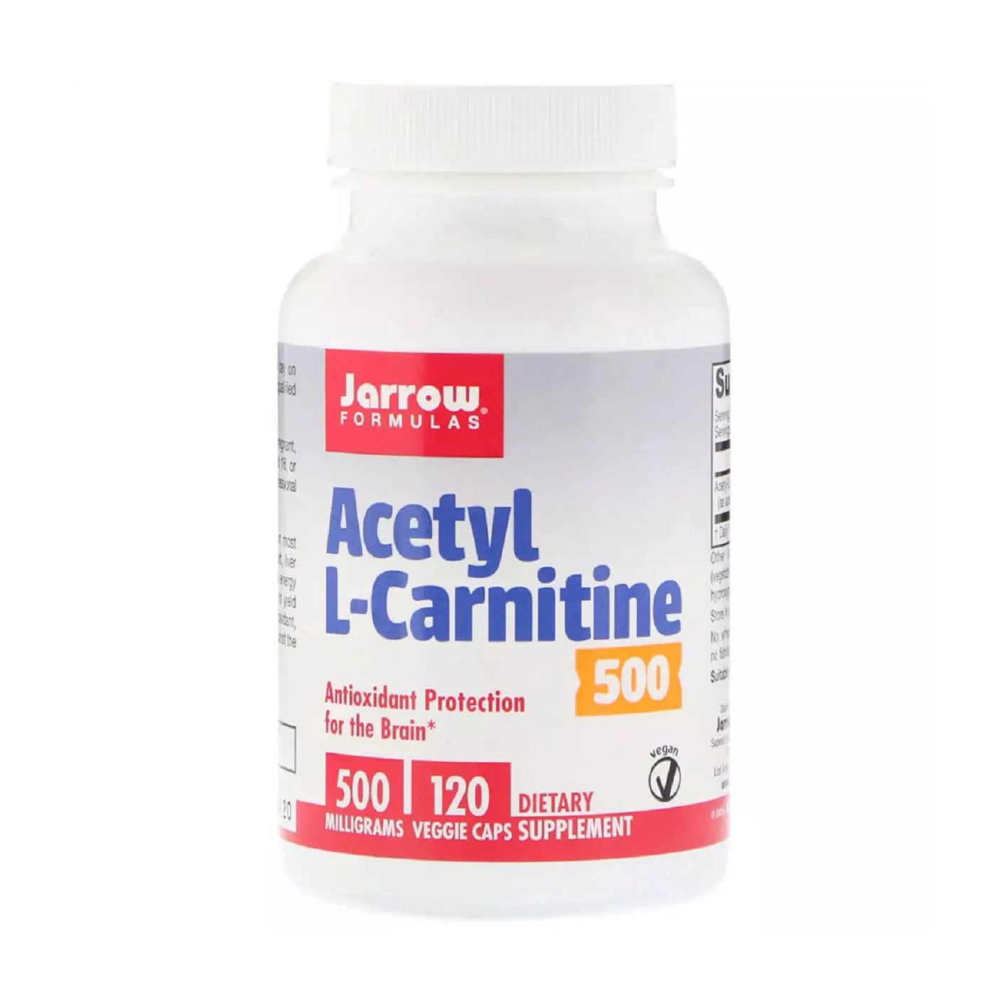 Ацетил L-Карнітин Jarrow Formulas Acetyl L-Carnitine 500 мг, 120 капсул